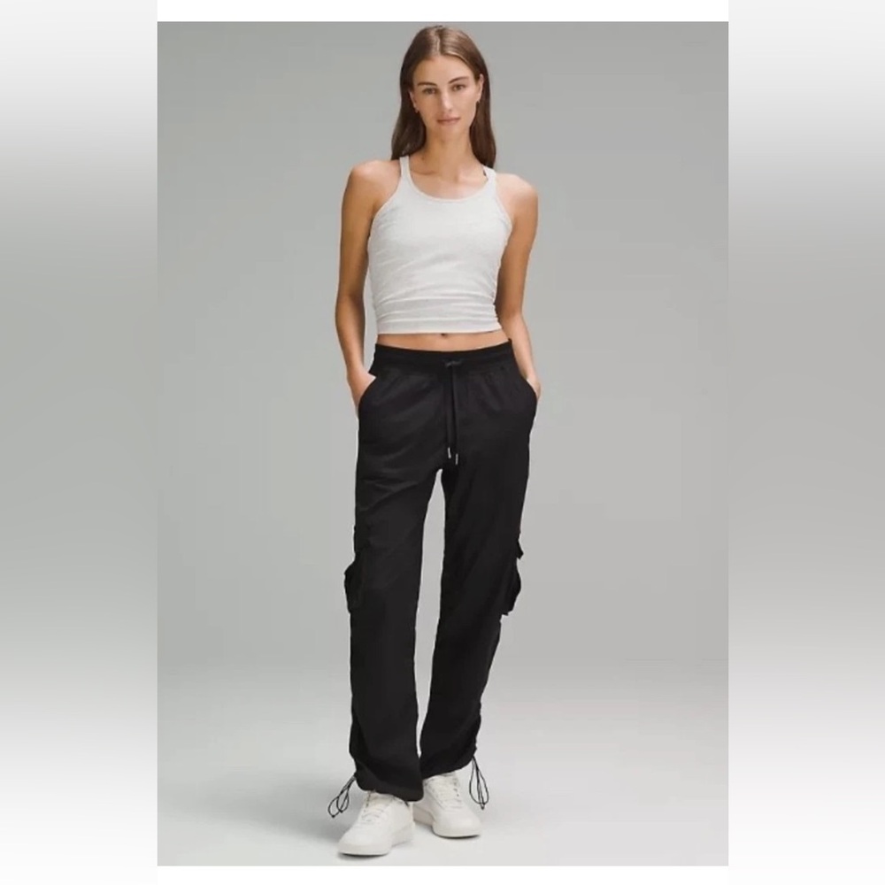 Lululemon dance studio Black Cargo Pants small S mid rise pockets relaxed fit - Picture 2 of 15